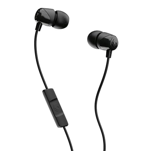 Skullcandy Jib in-Ear Wired Earbuds with Mic, 3.5mm Jack, Supreme Sound, Noise Isolation, Detachable Cable, Works with Phones, Laptops & PCs (Black)