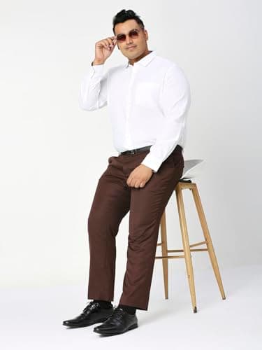 Thomas Scott Men Plus Size 100% Cotton Full Sleeves Formal Shirt (TS1342_White, 3XL) 5