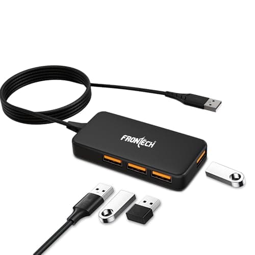 Frontech USB Hub with 4 Port | Switches & LED Indicators | Extra Power Support|480 Mbps Speed - Each Port|Fuse Protection for PC, USB Flash Drives | Backed with 1 Year Warranty (NC-0062)