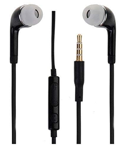 EHS64 3.5mm Jack Wired Earphone with Mic Hi-Res Stereo Sound, Noise Isolation, Volume Control Which is Compatible with Samsung Devices (Black)