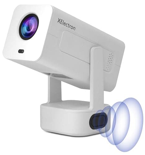 XElectron Techno Plus Android 13 Smart Projector 4k Ultra HD, Bass Speaker, Auto Focus, Auto & 4D Keystone, Rotatable Design with Netflix, Prime, etc, WiFi 6 & BT, Screen Mirroring, 1080P Native