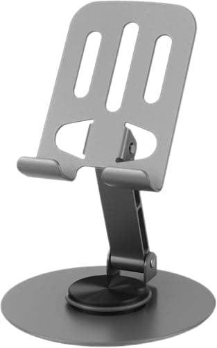 coku Mobile Stand for Home, 360° Rotation Angle Adjustable Phone Stand for Study, Desk, Table, Streaming, Foldable & Portable Desktop Stand for 4 to 10 inch Smartphones