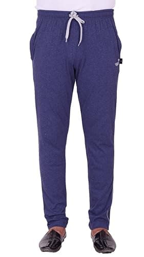 VEGO Men's Regular Cotton Blended Blue Plus Size Lower/Track Pants 2