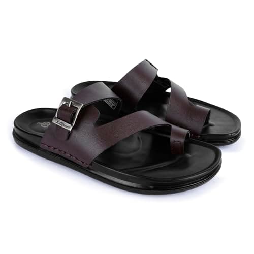 Lancer LUXE-1BRN Brown Double Density Soft Cushion Slippers, 7