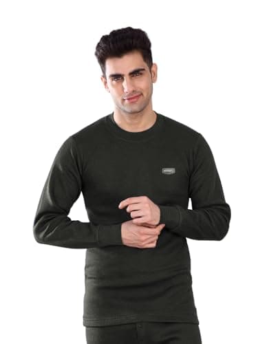 Lux Inferno Hotcots Men's Round Neck Thermal Vest | Full Sleeve Winter Innerwear | Soft & Warm Cotton Fabric Charcoal