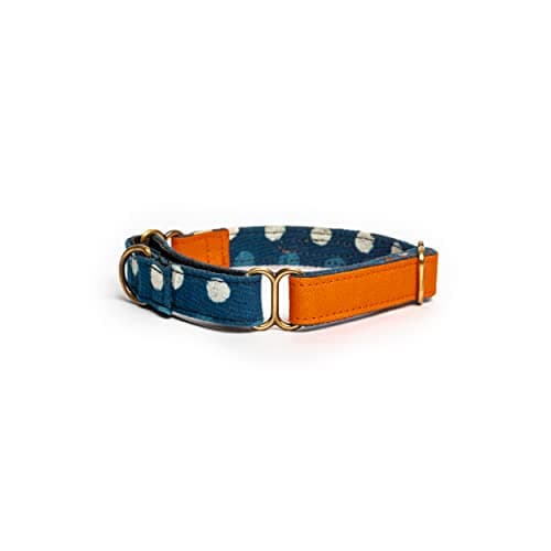 PetWale Orange Fabric Dog Martingale Collar | Comfy & Secure Fit | No Neck Strains | Easy to Use & Durable | Stylish Design | Dog Accessory | Size S