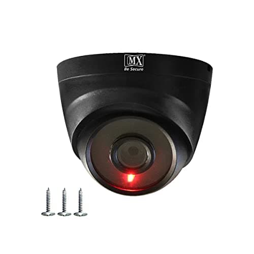 MX Dummy CCTV Camera Dome Camera (Fake Camera No Audio/No Video) with Battery Operated Red Led Light is Ideal for Home & Office (Battery Not Included)