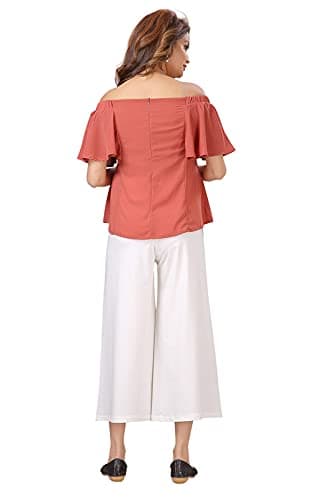 Easy Feed Women's Loose Fit Cotton Maternity Mid Rise Palazzo (PL-CREAM-XL_Ivory, Cream_XL) 5