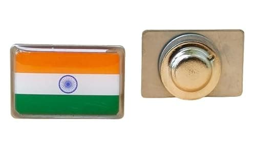Indian Flag Magnetic Rectangular Lapel Pins | Set of 5