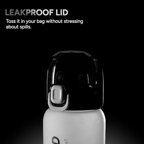 Hundred Race 1 Litre Water Bottle | 1000ml / 34oz | BPA Free | One Key Open Safety Lock | Spill and Leak Proof Sports, Travel, Gym Bottle (White) 4