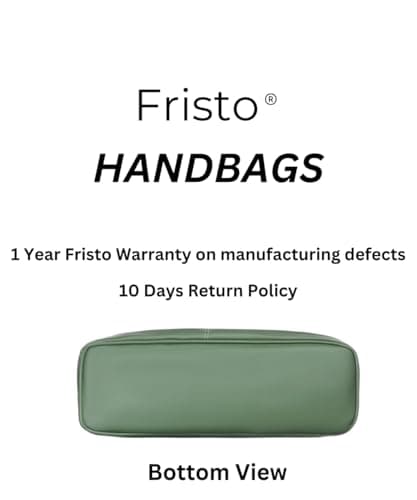 Fristo Green Women 3 Compartments Faux Leather Handbag 6