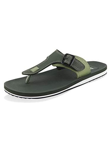 Adda Men's Olive Green Flip-Flops - 7 UK 3