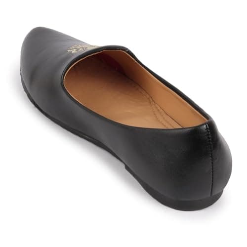 Zixer E7012 Ethnic Wear Wedding Party Half Shoes for Men Mojri Casual Formal Back Open Shoe Casuals for Men Black 5