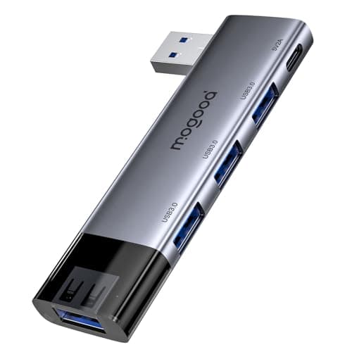 MOGOOD USB Hub, 5-Port USB 3.0 Hub Multi USB Port Expander[Charging Not Supported], USB Splitter Multiple Port Adapter for Laptop, Windows PC, Mac, Printer, Flash Drive, Mobile HDD and More
