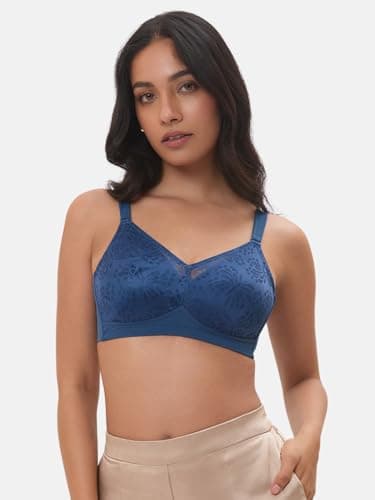 Triumph Minimizer Bra for Women Non Wired Non Padded Full Coverage Soft Breathable Fabric High Support Comfortable Everyday Bra Ink Blue 36D Pack of 1 5