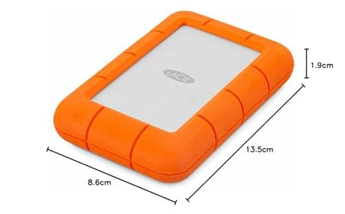 LaCie Rugged Mini 2TB External Hard Drive Portable HDD USB 3.0 USB 2.0 Compatible, Drop Shock Dust Rain Resistant Shuttle Drive, for Mac and PC Computer Desktop Workstation PC Laptop (LAC9000298) 3