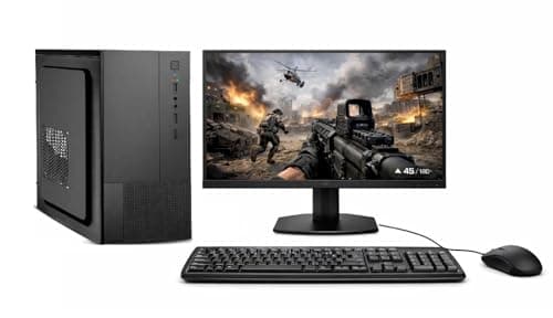 KRYNORCXY® Desktop Computer Set with i3 3220 Processor, 8GB RAM, SSD Storage, HD Graphics 2500, 19 Inch LED Monitor, HDMI VGA WiFi Ethernet, Keyboard Mouse, Windows 10 Pro Ready (128GB SSD+500GB HDD)