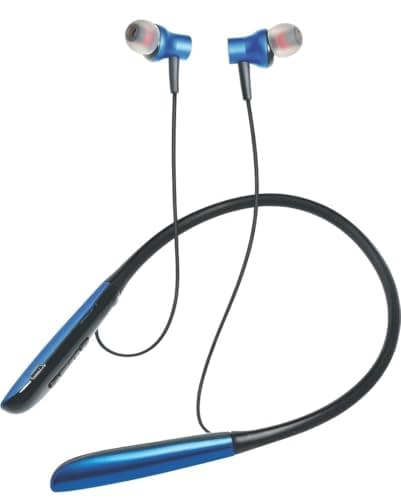 GSM INDIA Wireless Sports Neckband, 45 Hrs. Non-Stop Playback, Bluetooth 5.0 with Mic, Deep Bass, Clear Calls, Snug-Fit, Fast Charging, Magnetic Buds, Voice Assistant 2