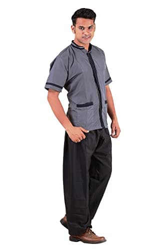 FABUNIFORMS Uniform Set For Men Housekeeping, Hotel Staff, Hospital Staff Dress Set (Grey, 36) 3