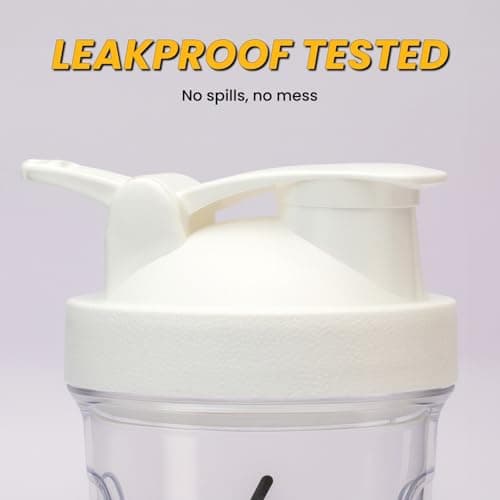 PulseIT TurboMix Protein Shaker Bottle 400ml | BPA-Free Leakproof Gym Shaker with Plastic Mixing Ball | Protein Mixer Bottle for Whey Protein, BCAA, Creatine & Pre-Workout (White) 4