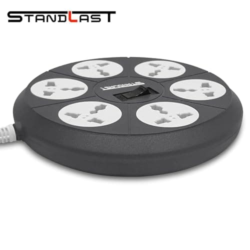 STANDLAST 6-Socket Extension Board | 3 Meter Surge Protector & 10A Spike Guard | 240V Heavy Duty Extension Cord | Universal Socket Power Strip for Home,Office,TV, PC & Appliances - Grey 4