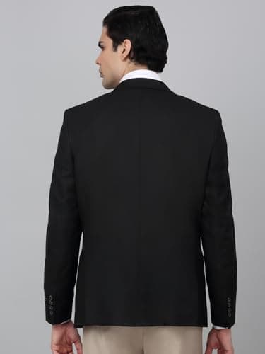 Cantabil Men's Single Breasted Regular Blazer (MBZF00162_Black 4