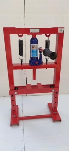 Hydraulic 6 Ton H-Frame Garage Floor Adjustable Shop Press with Plates, 6T, RED,Black 5