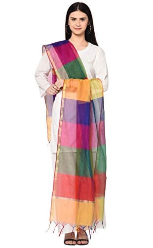 Weavers Villa Women's Cotton Silk Multicolor Dupatta (2 Meters) 2