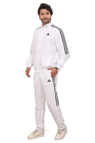 Adidas Men Training Mock Collar Long Sleeve Track Suit - Regular Fit Polyester Activewear Set Lightweight, Breathable Sportswear track suit for Gym, Running, Fitness, Casual For Fall Winter 2