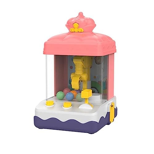 UJEAVETTE Claw Machine Arcade Game Electronic Small Toys for Gifts Crown Model Pink