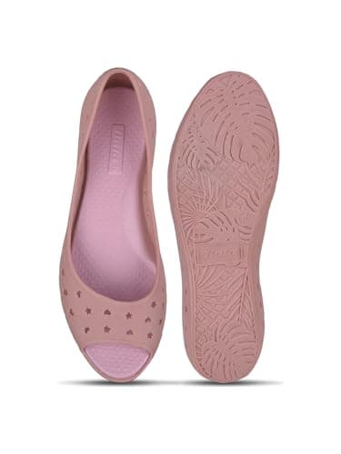 Bata Hearts Peeptoe Women's Peach Ballerina - 5 UK (5525515) 4