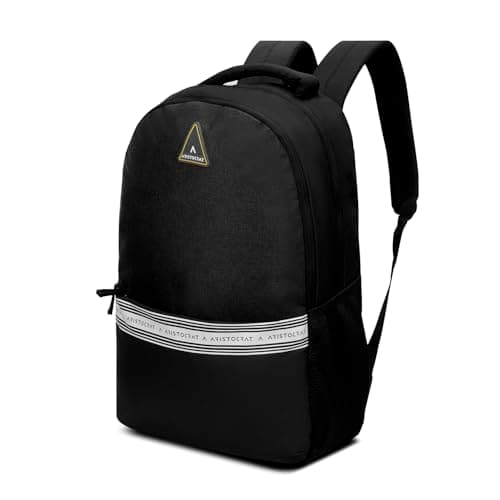 Aristocrat Blake 18L Laptop Backpack, 2 Spacious Compartments, Office & Casual Bag with Quick-Access Pocket, Side Pockets & Reverse Zipper, For Men & Women, Fits up to 15.6" Laptop, Grey-Black