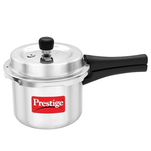 Prestige 3 Litre Aluminium Popular Svachh Outerlid Pressure Cooker|Deep Lid for spillage Control|Virgin Aluminium|Gas Compatible|Controlled Gasket Release System|5 years warranty|ISI Certified
