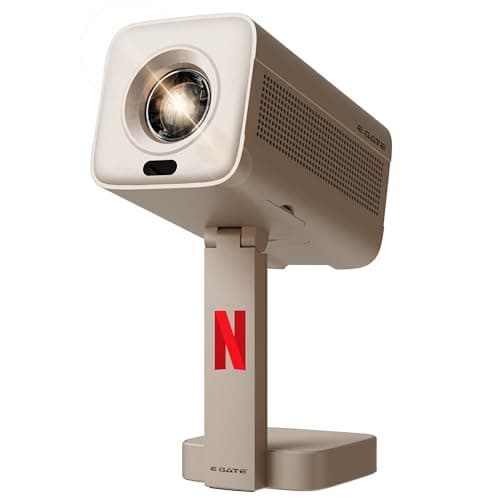 E GATE Atom 4X+ Fully Automatic Projector 4k Ultra HD | Whale TV+ Live TV on Android | Brightest 400 ISO | Native 1080p, Netflix, Prime | USB-HDMI ARC+CEC | HDR+HLG | WiFi 6, BT, Egate mini Projectors
