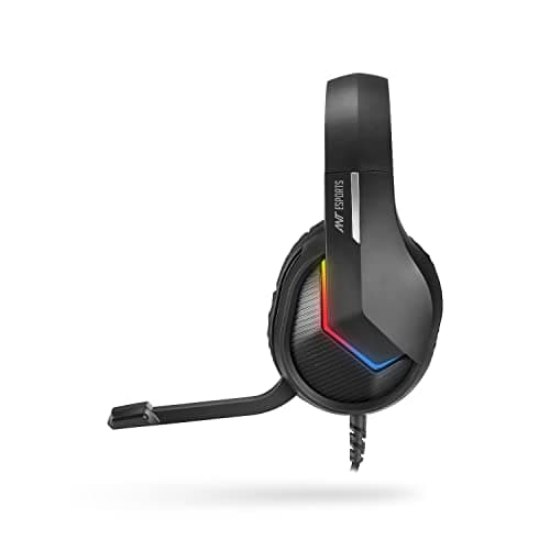 Ant Esports H1100 Pro RGB Wired Over Ear Gaming Headphones with Mic for PC / PS4 / PS5 / Xbox One / Switch1, Carbon Black 2