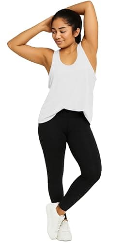 THE BLAZZE Women's Loose Fit Gym Tank - Sleeveless Activewear for Yoga & Jogging 1005 NB69 White L 3