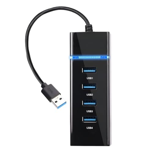 Upix 4 Port USB 3.0 Hub with Hi Speed Data Transfer, LED Indication, 21 cm Cable, Multi Device Connection, Plug & Play Usage, up to 5 Gbps High Speed Data Transfer for Laptop/PC