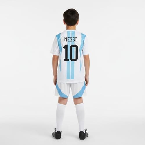 Sports Soccer Football Argen Jersey Messi 10 Home Away Kit Jersey Set T-Shirt with Shorts (Kid's,Boy's & Men) 8001_S8001 VGR47 2