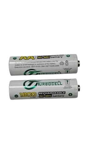 Turbocell AA Ni-MH 1800 mAh 1.2v Rechargeable Battery for Toys, Clock, Gaming Console, Torch, Remote, Trimmer etc Pack of 2 Batteries 2