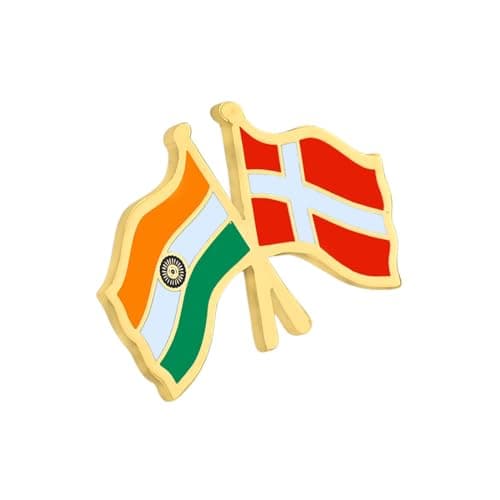 India & Denmark Twin Flag Brass Lapel Pin | Premium Enamel Brooch for Men & Women | National Friendship Badge | Suit, Blazer & Jacket Accessory | Patriotic Gift, Flag Pin for Events & Functions 3