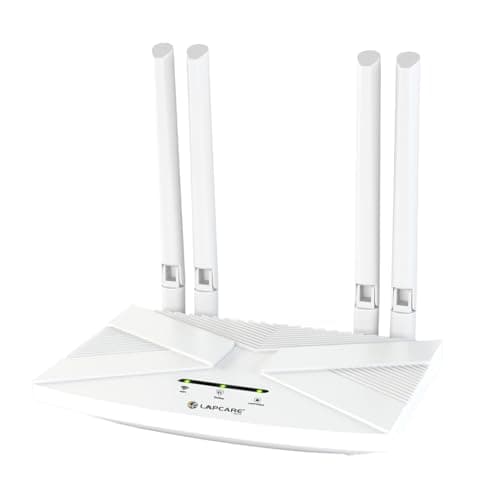 LAPCARE 4G LTE WiFi Router – All SIM Support, 300Mbps High-Speed Internet, External Antenna, MU-MIMO, Beamforming, IPV6, Dual Connectivity, 1x WAN/LAN, DVR & APN Compatible, 2.4GHz Band