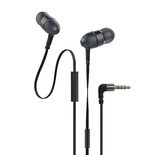 Dxebec Original for Boat Bass Heads 225 Wired Earphones with Built-in Mic and Noise Isolation Feature with Strong Bass and Comfortable Fit for Android Mobile (Black)