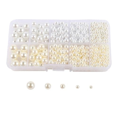 Snappsy® Artificial Pearl Beads No Hole 4/5/6/8/10mm for Hats Table Scatter Clothes White Beige|Crafts | Beads & Jewelry Making |Beads|1 Box No Hole Imitation Pearls Beads