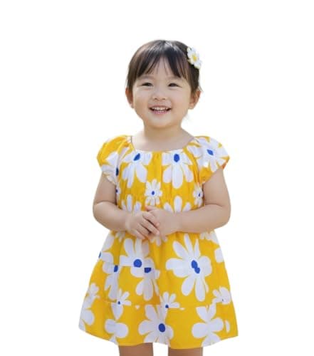 Mudgal India Creations Baby Girl Cotton Knee Length MIDI/Frock (Pack of 4 Nos.) (3-4 Years, Green Malti) 4