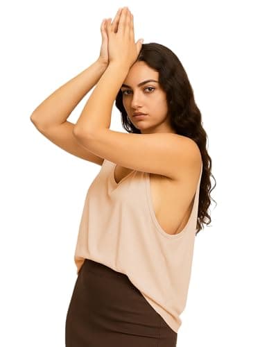 THE BLAZZE Gym & Running Tank Top - Women's Dry-Fit, Anti-Pill Activewear 1005 NB85 Beige 2XL 5