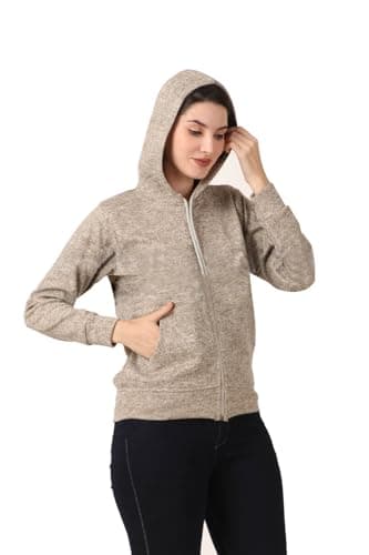 Winter wear Hooded Sweatshirt Jacket for Men & Women (Large, Light Grey)