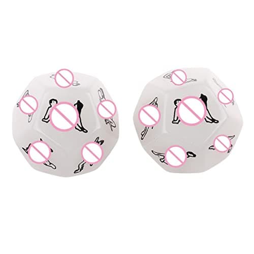 UJEAVETTE 2pcs D12 Glow in Dark Couples Foreplay Game Dice Fun Aid for Him or Her Gift