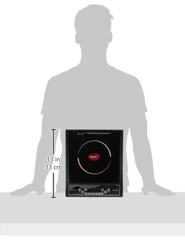 Pigeon By Stovekraft Favourite 1800-Watt Induction Cooktop, Crystal Glass, Black 3