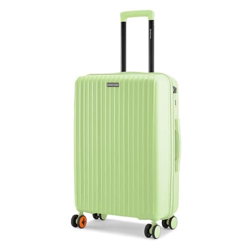 Nasher Miles Pondicherry Hard-Sided Polypropylene Check-in Luggage 24 inch | 65cm | 8 Wheels Medium Trolley Bag for Travel | Suitcase (Lime Yellow)