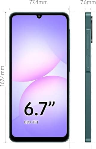 Samsung Galaxy A07 LTE (Green, 4GB RAM, 64GB Storage) | 50MP Dual Camera | 6.7 Inch HD+ Display | 90Hz Refresh Rate | MediaTek Helio G99 (6nm) | IP54 | 6 Gen OS Upgrade and Security Update 5